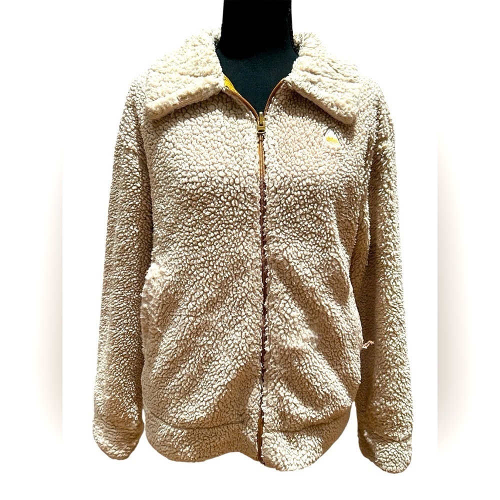 Burton Cream Sherpa Fleece Zip Jacket Faux Shearling Lined Women’s Size Small